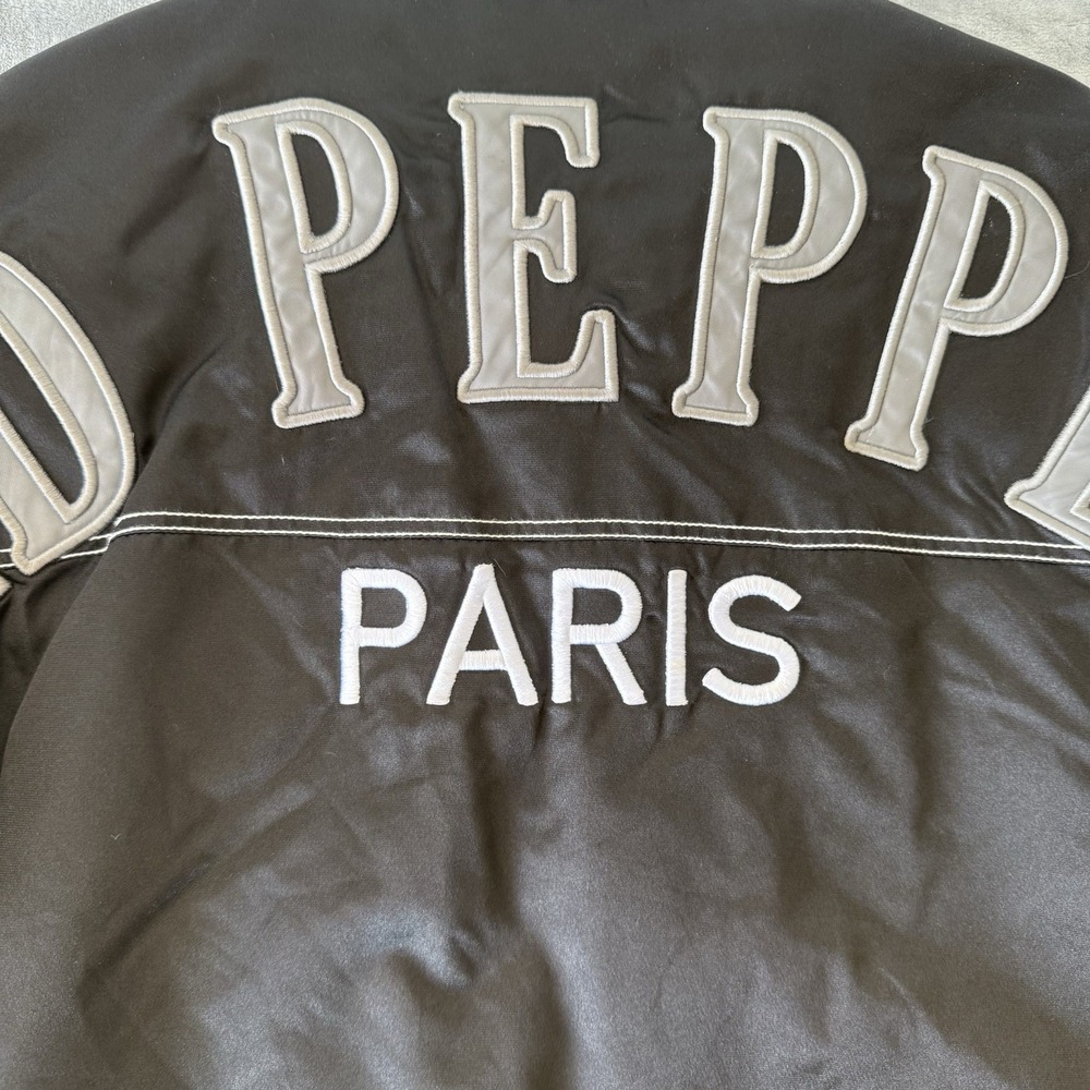 Men's Stall & Dean Black Satin Bomber Jacket"RED PEPPER PARIS"Jacket Paris Sz-L - Picture 9 of 10